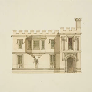 New Front of Whites Almshouses (copy of original design) (pencil & w / c on paper)