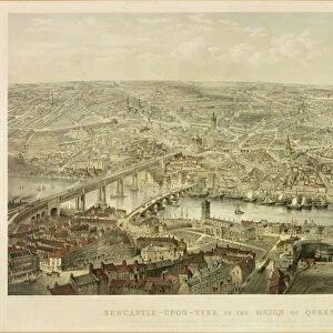 Newcastle upon Tyne in the Reign of Queen Victoria (litho with w / c)