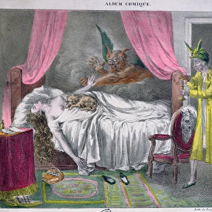 The Nightmare, engraved by Langlume (colour litho)