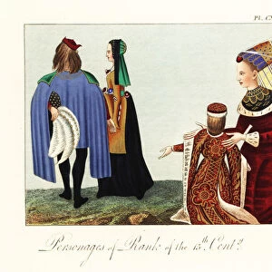 Noble costumes of the 15th century. 1842 (engraving)