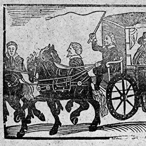 A nobleman in his carriage, an illustration from A Book of Roxburghe Ballads