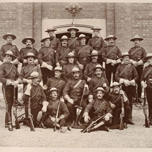 North West Mounted Police, Chelsea Barracks, Diamond Jubilee, 1897 (b / w photo)