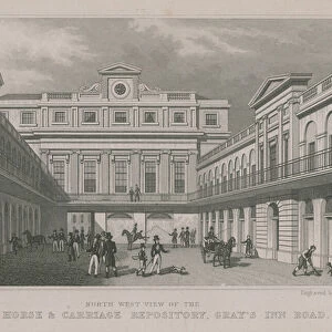 North west view of the London Horse and Carriage Repository, Grays Inn Road (engraving)