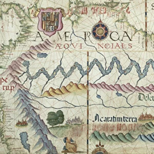 Northern South America, detail from a world atlas, 1565 (vellum)