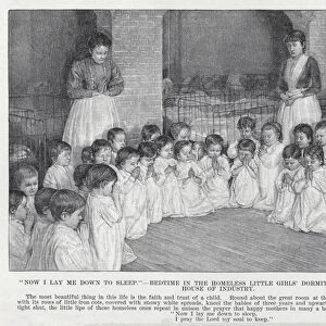"Now I lay me down to sleep, "Bedtime in the Homeless Little Girls Dormitory at the Five Points House of Industry (litho)
