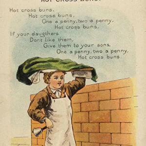 Nursery rhyme: Hot Cross Buns (chromolitho)