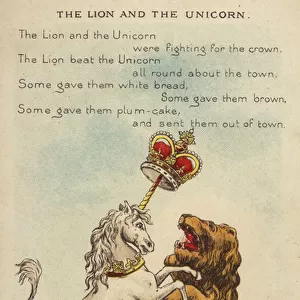 Nursery rhyme: The Lion And The Unicorn (chromolitho)
