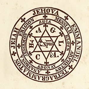 Occult sciences: magic circle. Schema from "De Occulta Philosophia "