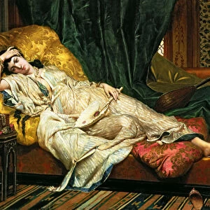Odalisque with a lute, 1876