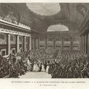 Offerings made to the National Assembly by women artists (engraving)