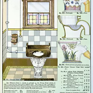 Okeanos Closets from a catalogue of sanitary wares produced by Morrison, Ingram & Co