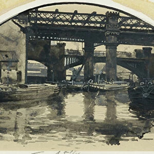 The Old Bridgewater Canal Terminus, Castlefield, 1893-94 (w/c pencil on paper)