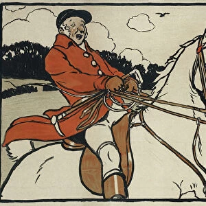 Old English Sports and Games: Hunting, 1901 (colour litho)