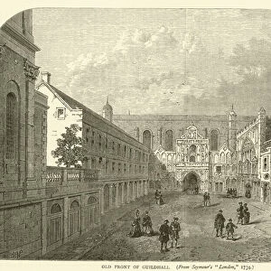 Old front of Guildhall, from Seymours "London, "1734 (engraving)
