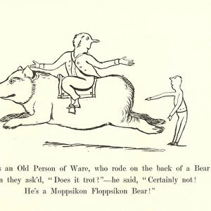 There was an Old Person of Ware, who rode on the back of a Bear (litho)