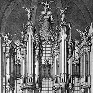 The organ in the Basilica of St. Martin, Weingarten (engraving)