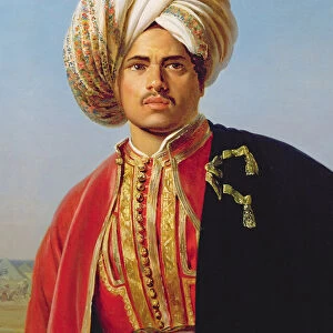 Ottoman turbanned warrior (oil on canvas)