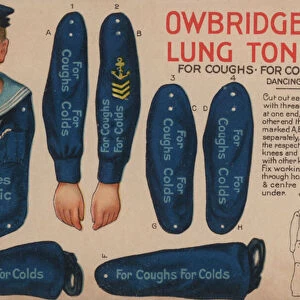 Owbridges Lung Tonic, For Coughs and For Colds, Sailor boy cut-out (colour litho)
