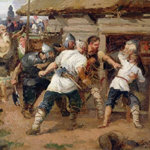 The Pagans killed the first Christians of Kievan Rus, 1884 (oil on canvas)