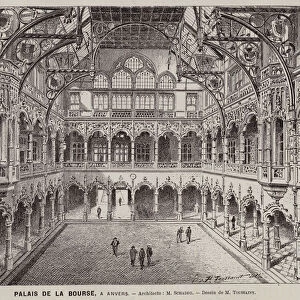 Palais de la Bourse, a Anvers (engraving)