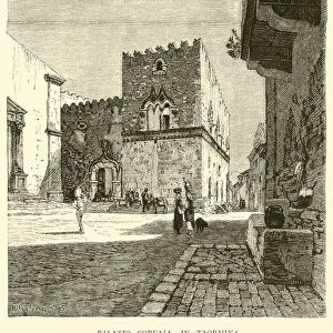 Palazzo Corvaja, in Taormina (engraving)