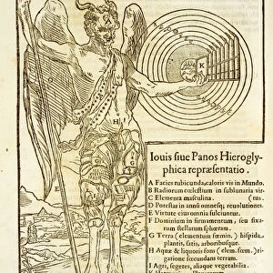 Pan, the universal god, and the elements he represents (engraving)