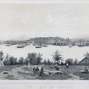 Nine panoramic views of Rio de Janeiro: Da Ilha das Cobras, 1862 (litho)