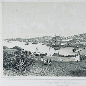 Nine panoramic views of Rio de Janeiro: A Prainha (da Saude), 1862 (litho)