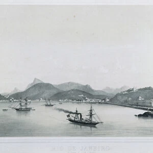 Nine panoramic views of Rio de Janeiro: As Prais St. Luzia a Gloria, 1862 (litho)
