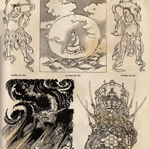 Pantheon of Japanese deities, traditional representation of some typical figures