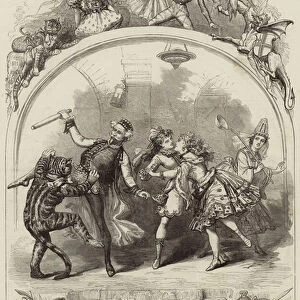 The Pantomime at Drury Lane, "Whittington and his Cat"(engraving)