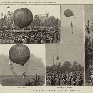 A Parachute Descent at Bombay (engraving)