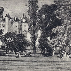 Park Lane, from the Park (litho)