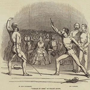 "Passage of Arms", at Williss Rooms (engraving)