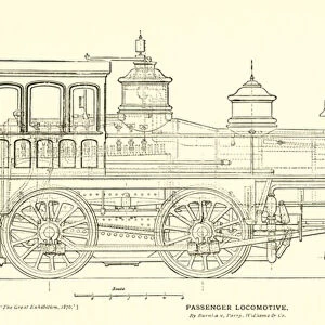 Passenger Locomotive, by Burnham, Parry, Williams and Company (engraving)