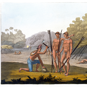 Patacho Tribesmen (colour engraving)