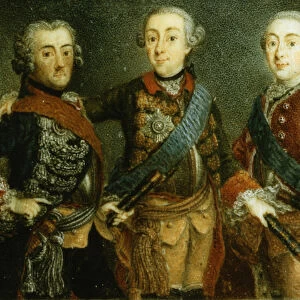 Paul, Frederick II and Gustav Adolph of Sweden (w / c on paper)