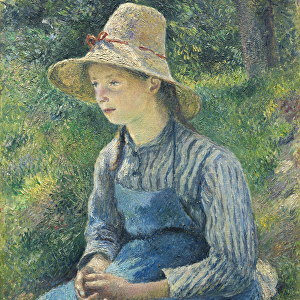 Peasant Girl with a Straw Hat, 1881 (oil on canvas)