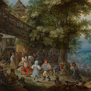Peasants Dancing outside a Bohemian Inn, c. 1610 (oil on panel)