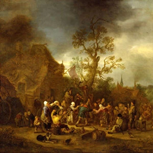 Peasants Merrymaking outside an Inn, 1642 (oil on canvas)