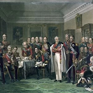 Peninsular Heroes at the United Services Club (colour litho)