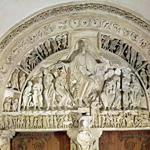 The Pentecost, from the tympanum of the central portal, c. 1120 (stone)