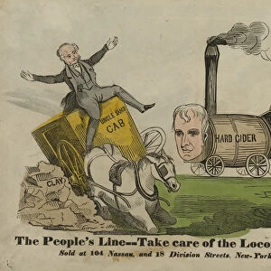 The peoples line--Take care of the locomotive, 1840 (woodcut with watercolour)