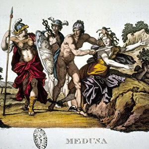Perseus and the Medusa, one of the three Gorgones - in Dizionario mitologico