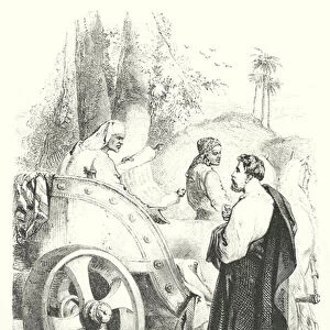 Philip and the Ethiopian, Acts viii, 27-32 (engraving)