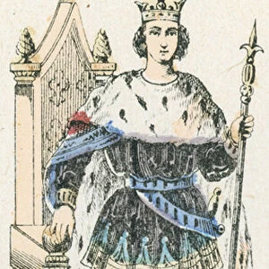 Philippe-le-Bel, 46e roi, monte sur le trone en 1285, mort en 1314 (coloured engraving)