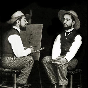 Photo montage representing Toulouse-Lautrec, 1892/94 (b/w photo)