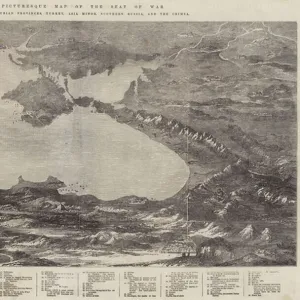 A Picturesque Map of the Seat of War, in the Danubian Provinces, Turkey, Asia Minor, Southern Russia, and the Crimea (engraving)