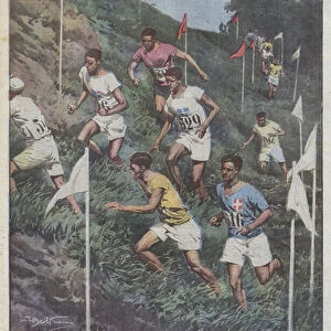 One of the most picturesque races at the Paris Olympics (colour litho)