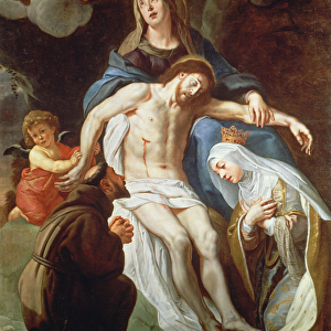 Pieta with St. Francis of Assisi (c. 1181-1226) and St. Elizabeth of Hungary (1207-31